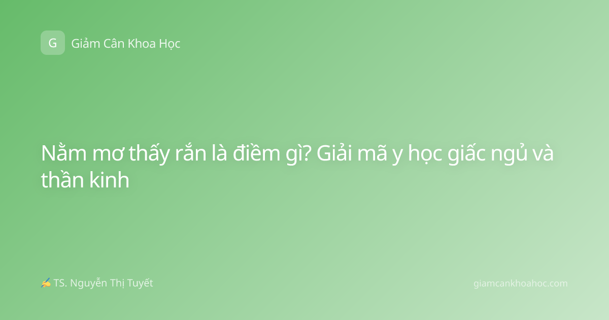 Nằm mơ thấy rắn là điềm gì? Giải mã y học giấc ngủ và thần kinh