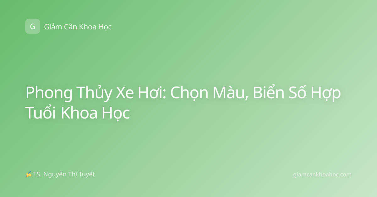 Phong Thủy Xe Hơi: Chọn Màu, Biển Số Hợp Tuổi Khoa Học